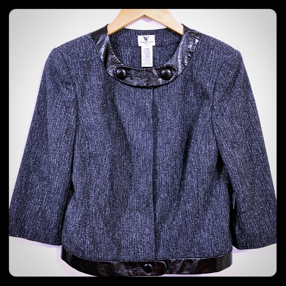 NWT Black Tweed Stretch Jacket